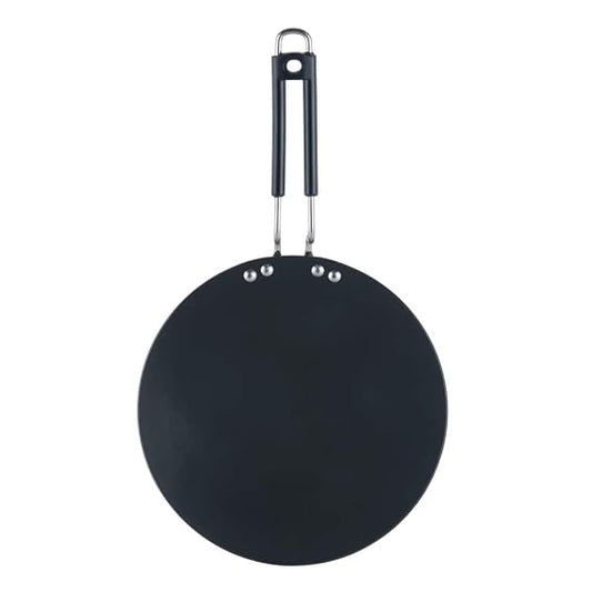 Vinod Pearl Hard Anodized Aluminium Concave Tawa, 26.5cm, Black