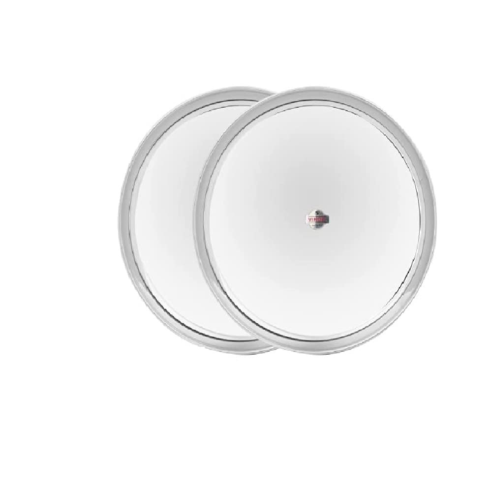 Vinod Stainless Steel Kanchan Bogi Plate, Lunch & Dinner Plate (Pack of 2, Dia 30 cm)