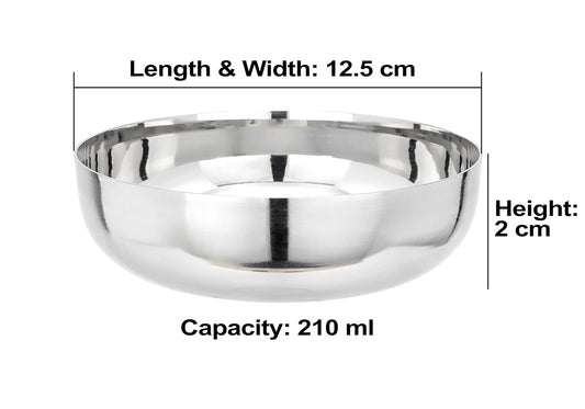 JAGGERY Heavy Gauge Apple Halwa Plates (Dia-11.5cm, H- 3.3cm, 210ml)