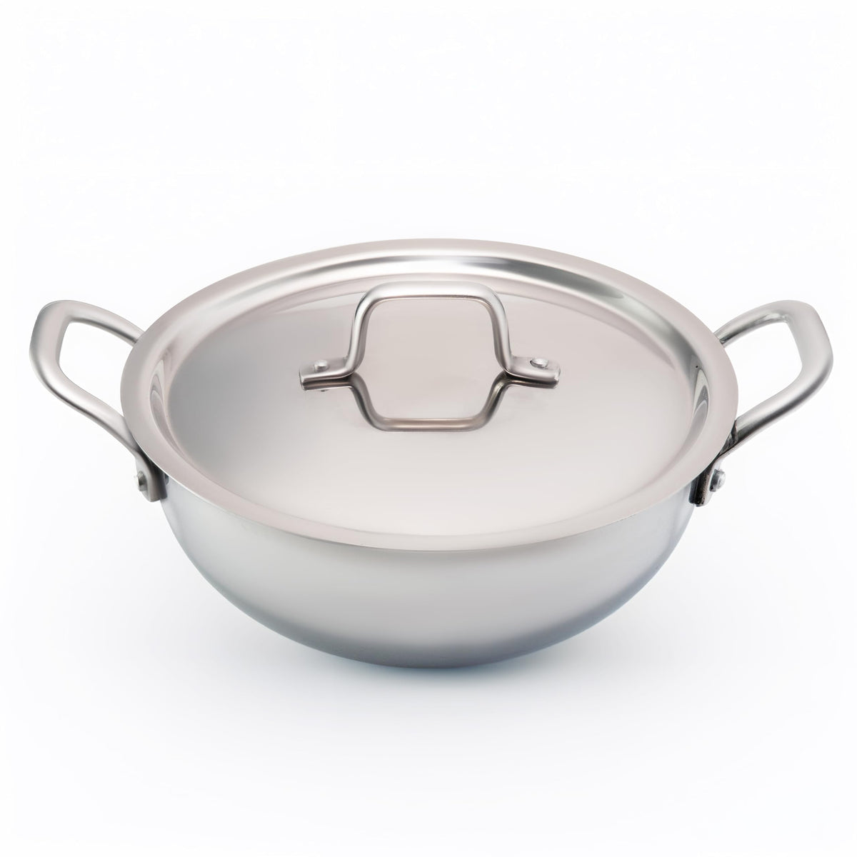 JAGGERY Triply Stainless Steel Extra Deep Kadai with Stainless Steel Lid | Heavy Bottom Induction & Gas Compatible for Deep Frying & Cooking