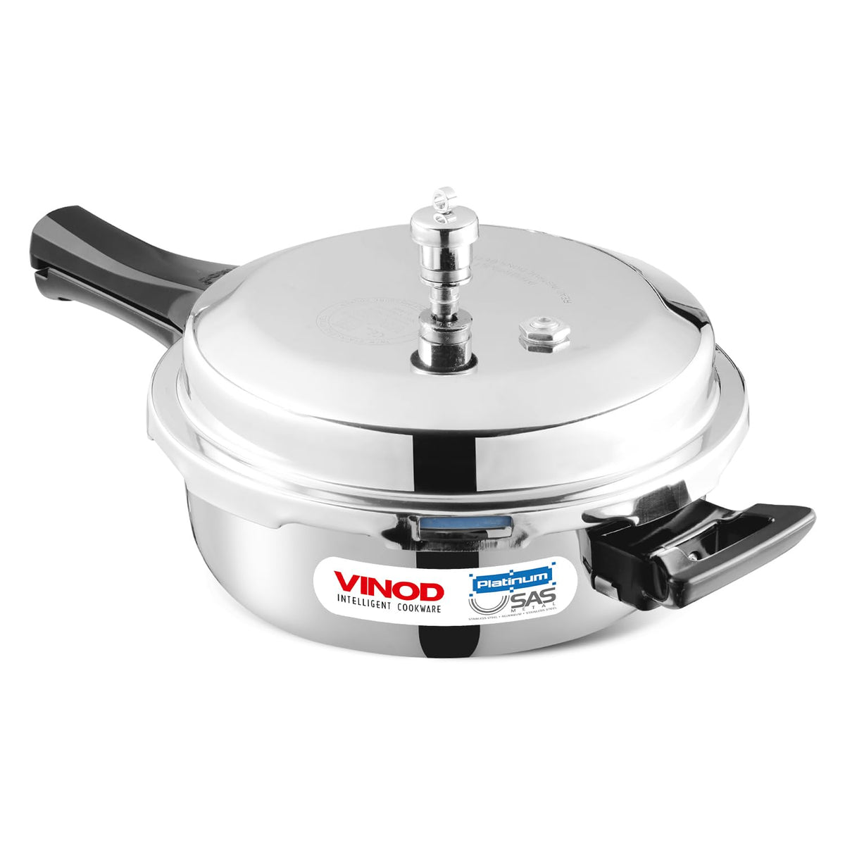 Vinod Stainless Steel Senior Pressure Pan 4.5 Litres | Dual Use as Fry Pan & Cooker