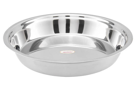 JAGGERY Heavy Gauge Stainless Steel Parat for Dough Kneading, Mixing & Food Preparation