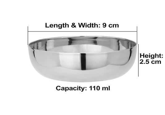 JAGGERY Heavy Gauge Apple Halwa Plates (Dia-9cm, H-2.5cm, 110ml)