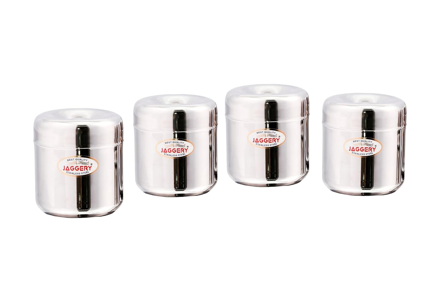 JAGGERY Stainless Steel Apple Dabba, Junior Storage Container, Canisters Set of 4 pcs (150 ml)