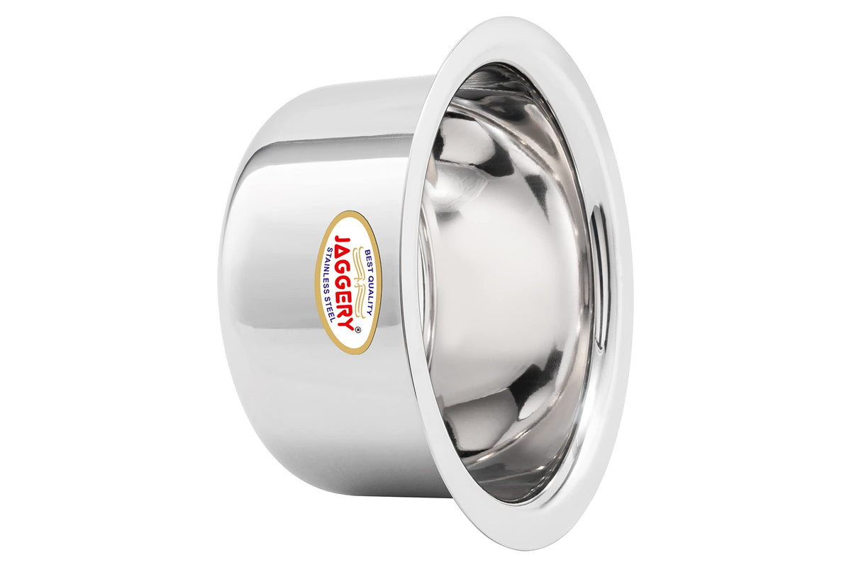 JAGGERY Stainless Steel Round Bottom Heavy Gauge Patila/Bhagona/Tapeli/Tope