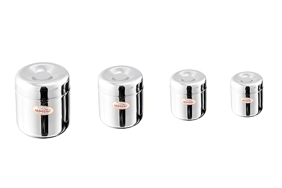 JAGGERY Stainless Steel Apple Dabba, Junior Storage Container, Canisters Set of 4 pcs (260 ml)