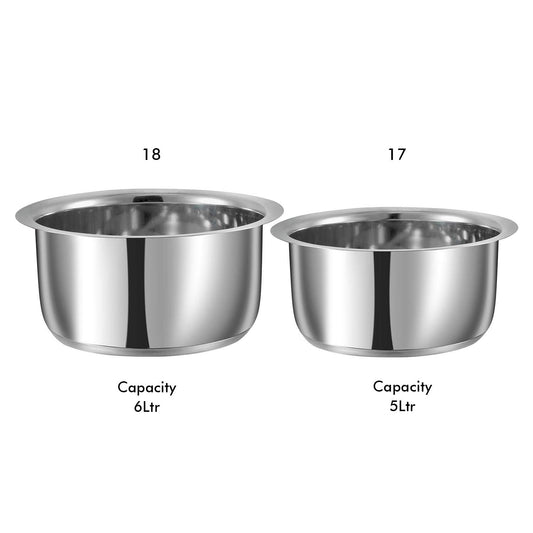 Vinod Stainless Steel Capsule Bottom Tope Set of 2 Pieces - 5L & 6 litres