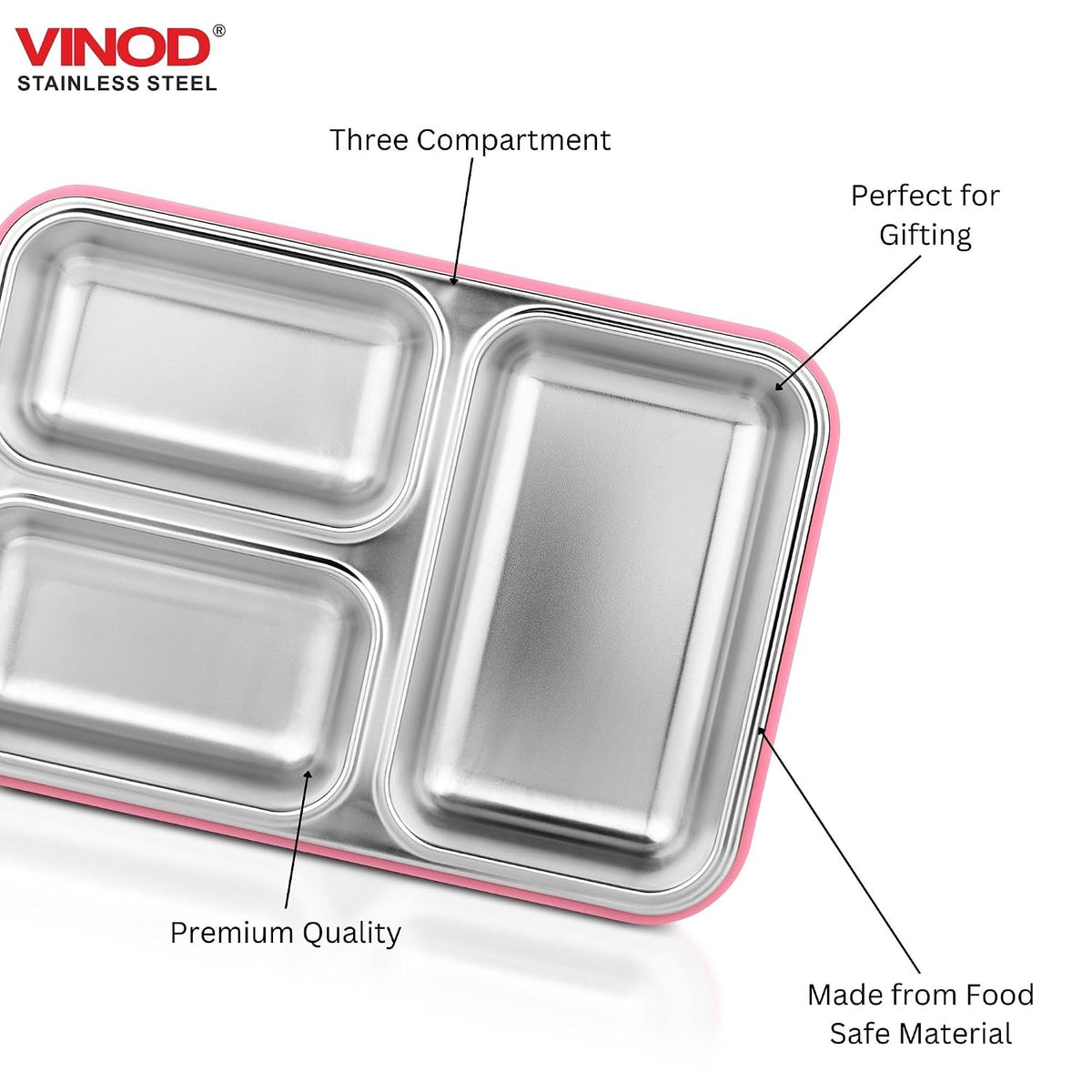 Vinod GO-Tiffin Stainless Steel Insulated Lunch Box | Leaf-Proof