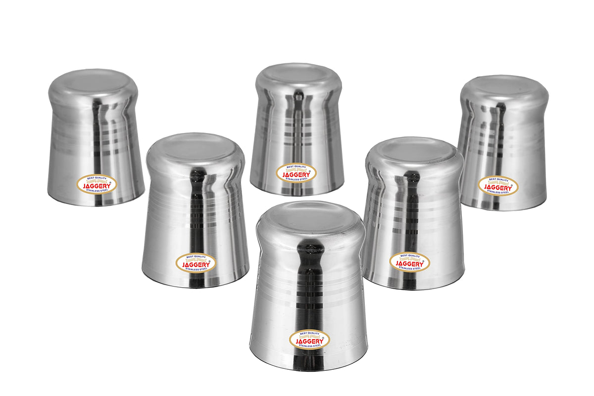 JAGGERY Stainless Steel Water Milk Juice Glass Set (350ml, Spice)