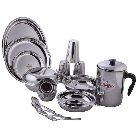 Vinod Stainless Steel 37 Pieces Dinner Set for six Persons
