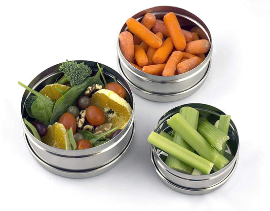 Vinod Stainless Steel Puri Dabba, Storage Containers - Pack of 3 (Diameter: 13Cm, 11Cm, 10Cm), Silver