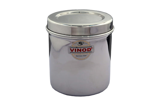 Vinod Stainless Steel Container with Lid - 250 ml, 350 ml, 450 ml, 3 Pieces, Silver