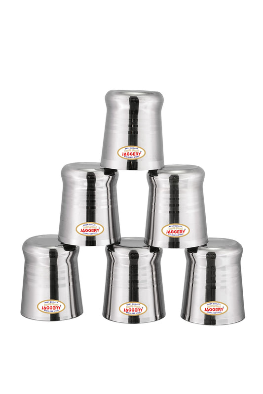 JAGGERY Stainless Steel Water Milk Juice Glass Set (350ml, Spice)