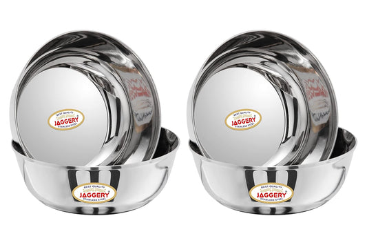JAGGERY Stainless Steel 600ml Katora Set, Big Bowl