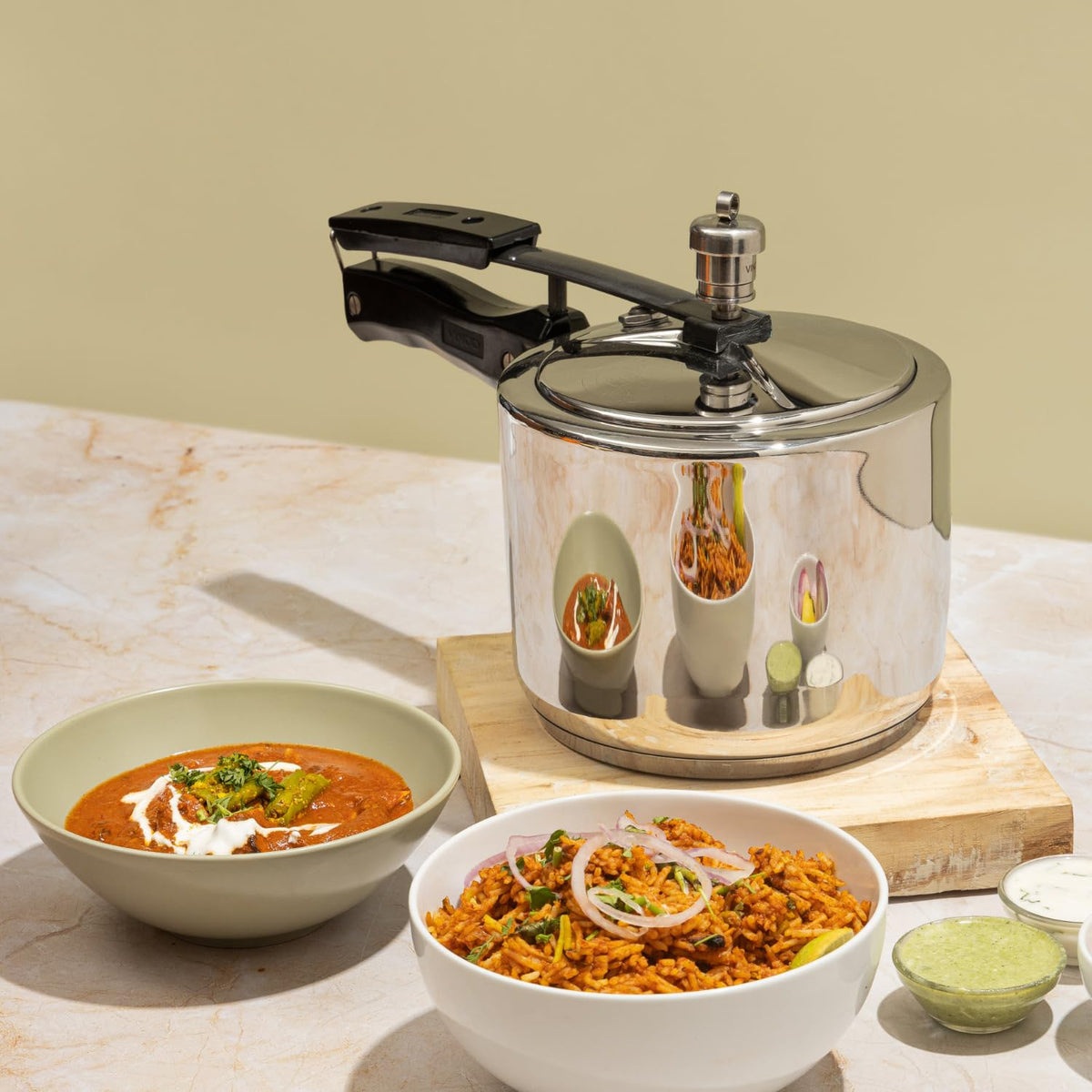Vinod Stainless Steel Inner Lid Pressure Cooker Induction and Gas Base