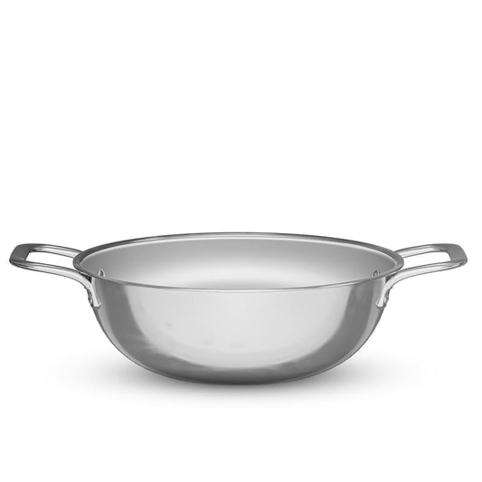 JAGGERY Triply Stainless Steel Kadai with Stainless Steel Lid, Kadhai with Lid,3 Layer Stainless Steel Cookware, Induction Bottom and Gas Stove (18 cm, 1.1lit)