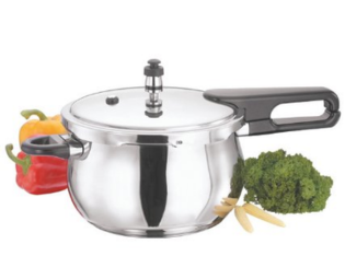 VINOD Induction Friendly Splendid Plus Handi Stainless Steel Outer Lid Pressure Cooker, 3.5 Litre, 3.5 Liter