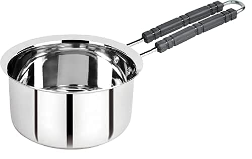 JAGGERY Stainless Steel Extra Heavy Saucepan with Sturdy Handle/Tea Pan/Milk pan/Tapeli, (Capacity 1 LTR) 1000ml,