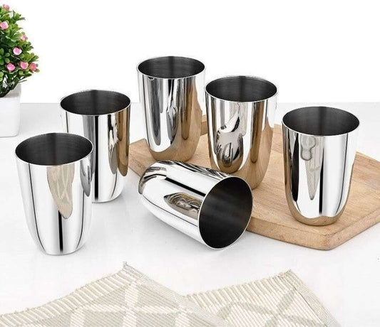 Vinod Passion Steel Glass Set, 300 ml, 6 Piece, Service for 6