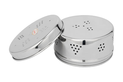 JAGGERY Stainless Steel Hole Puri Dabba/Sprout Canister with Air Ventilation Coriander Box/Dhaniya Dibba/Steel Storage Dabba, Capacity -800ml, Pack of 1pcs