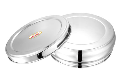 JAGGERY Stainless Steel Belly Shape Puri Dabba, Fridge Storage Round Conatiner, Pack of 1pcs (Capacity- 1900ml) (Dia- 21cm,H- 8cm)
