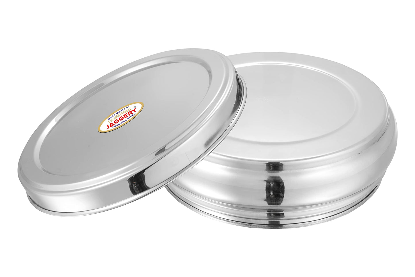 JAGGERY Stainless Steel Belly Shape Puri Dabba, Fridge Storage Round Conatiner, Pack of 1pcs (Capacity- 1150ml) (Dia- 17cm, H-7cm)