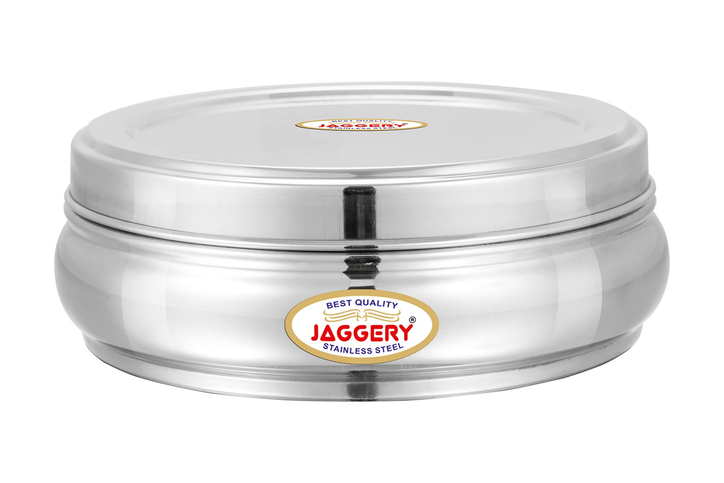 JAGGERY Stainless Steel Belly Shape Puri Dabba, Fridge Storage Round Conatiner