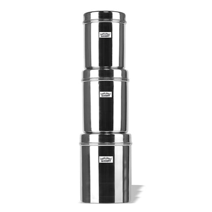JAGGERY® Stainless Steel Vertical Canisters, Storage Containers Set of 3Pcs