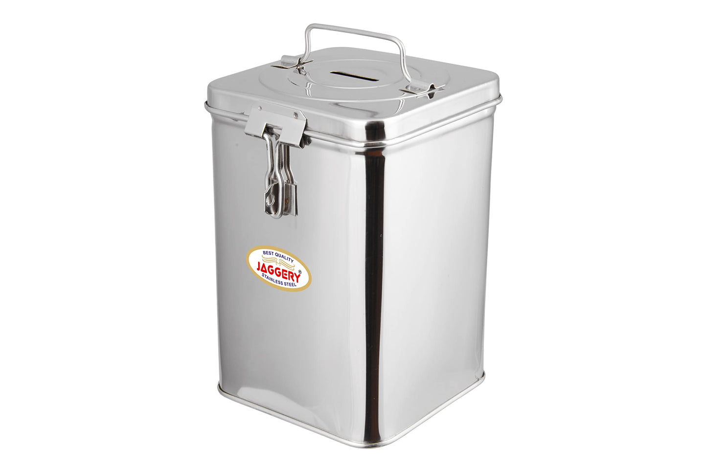 JAGGERY Stainless Steel Square Gullak, Coin Box, Cash Box, Container, Piggy Bank, Money Box