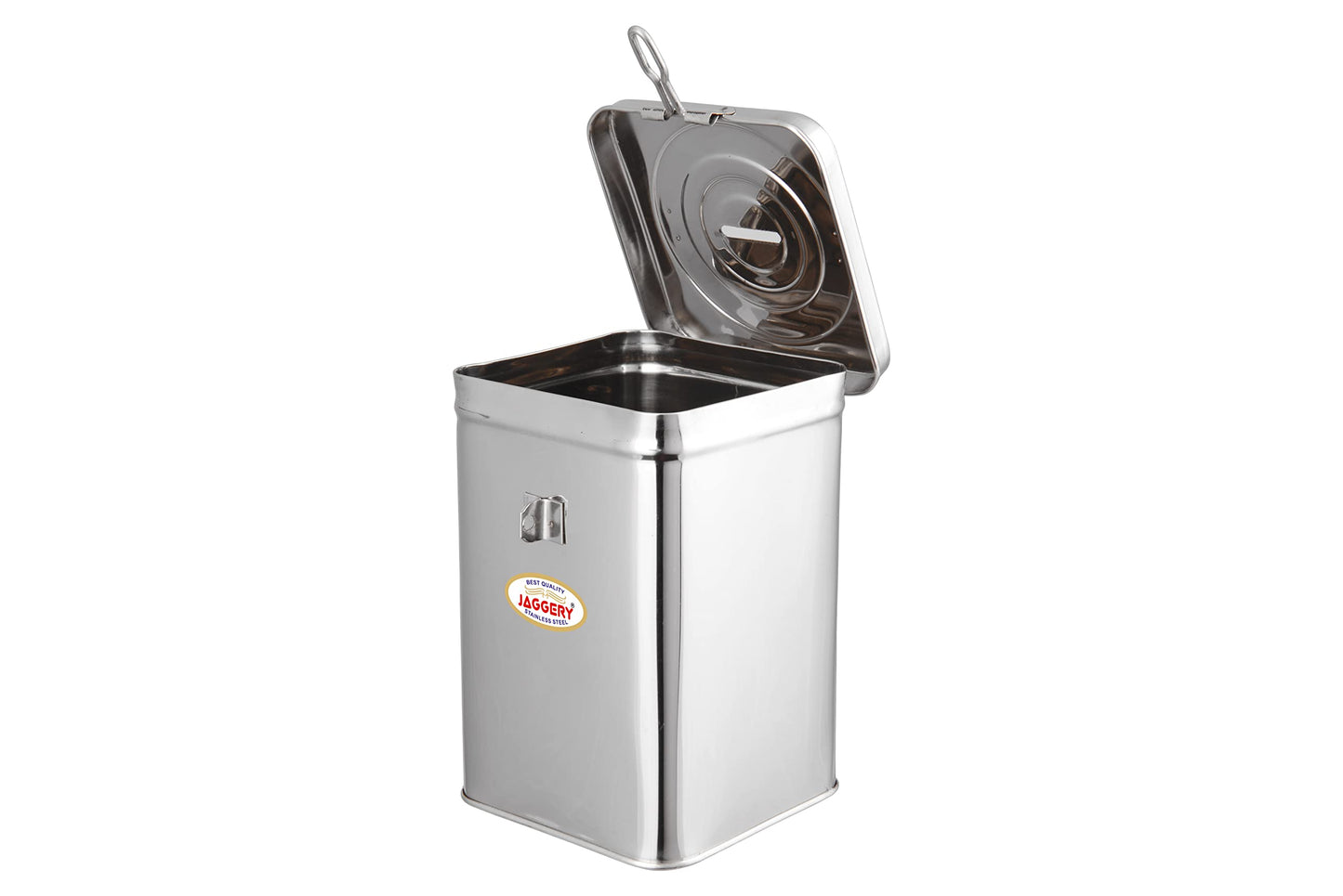 JAGGERY Stainless Steel Square Gullak, Coin Box, Cash Box, Container, Piggy Bank, Money Box (Capacity- 1600ml)