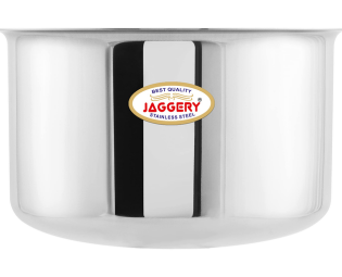 JAGGERY Brand- Stainless Steel Round Bottom Heavy Gauge Patila/Bhagona/Tapeli/Tope with Lid 1 LTR to 3 LTR (Pack of 5) 1.1 LTR, 1.4 LTR, 1.8 LTR, 2.4 LTR, 3 LTR