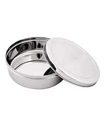 Vinod Stainless Steel Container for Puri, Parantha and Medium Size Papad (Dia 6.7 Inch_17 cm, Height 2.5 Inch_6.5 cm)