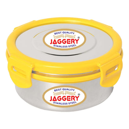 JAGGERY Stainless Steel Airtight & Leak Proof Steelexo,Lunch Box with Stainless Steel Lid Set of 3Pcs,Best for Daily use Kitchen Breakfast Home Office and School ((200 ml, 4 pcs))