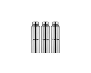Vinod ICY Classic Stainless Steel Fridge Bottle, 1L, Set of 3