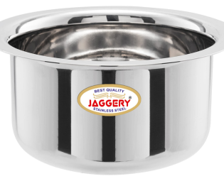 JAGGERY Brand- Stainless Steel Round Bottom Heavy Gauge Patila/Bhagona/Tapeli/Tope 300ml, 450ml, 650ml (Pack of 3)