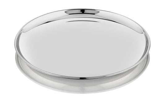 Vinod Mirror Finished Bangla Bogi Steel Dinner Plate - Pack of 6 (Dia: 26 Cm-10.4 Inch)