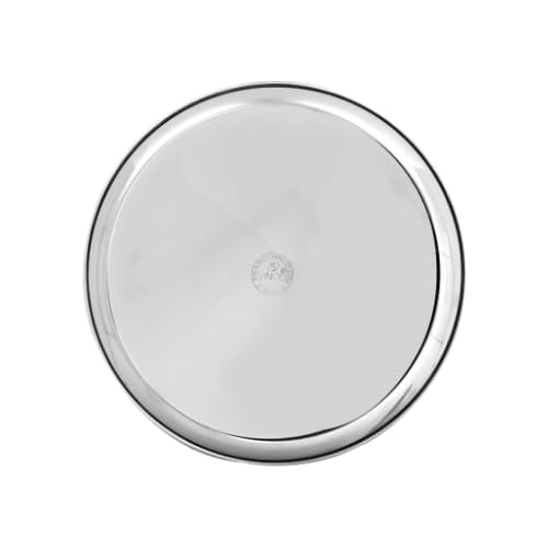 Vinod Stainless Steel Plate - Set of 6, Smokey Grey, Small (VINODTTGB186)