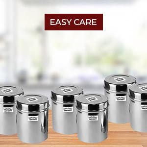 JAGGERY® Stainless Steel Tall Container, Ubha Dabba (Set of 2) (Dia_17.5 cm, Height_ 20 cm, Capacity_ 4 Litre, Silver)