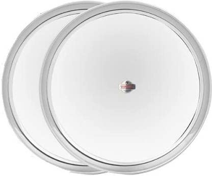 Vinod Stainless Steel Rajbhog Plate, Dinner Plate (Dia-30 cm, Pack of 2)