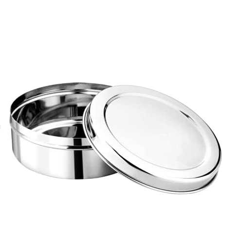 Vinod Stainless Steel Container for Puri, Parantha and Medium Size Papad (Capacity - 1400 ml, Dia- 18.5 cm, Height- 7 cm)