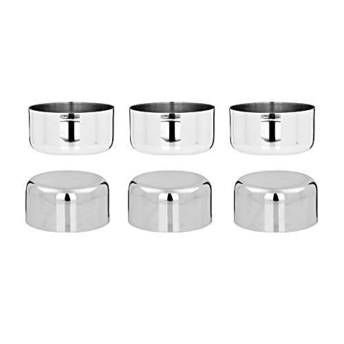 VINOD Stainless Steel Solid Kartori Bowl - Set of 12 Pcs, Bombay Vati