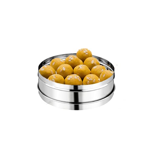 Vinod Stainless Steel Puri Dabba, Food Storage Container, Airtight Container – Capacity 2500 ml, Smokey Grey, Large (VINODPURID2500ML)