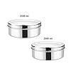 Vinod Stainless Steel Puri Dabba, Food Storage Container, Airtight Container – Pack of 2, Capacity 2500 ml Each, Smokey Grey, Large (VINODPURID2PC2500)