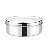 Vinod Stainless Steel Puri Dabba, Food Storage Container, Airtight Container – Pack of 2, Capacity 2500 ml Each, Smokey Grey, Large (VINODPURID2PC2500)