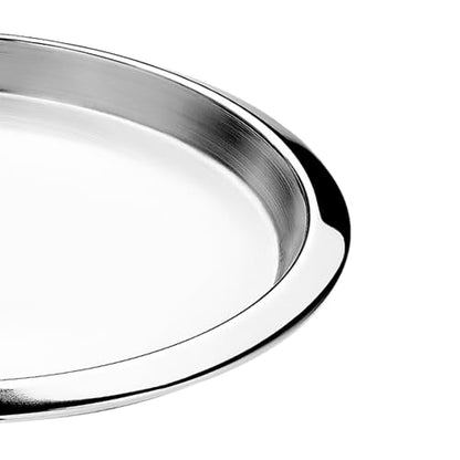 Vinod Stainless Steel Two Tone Plate, Lunch & Dinner Plate, Set of 4 Pieces, Diameter 31.5 cm, Smokey Grey, Large