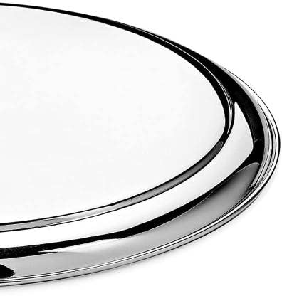 Vinod Stainless Steel Rajbhog Plate, Dinner Plate (Dia-28.5 cm, Pack of 4)