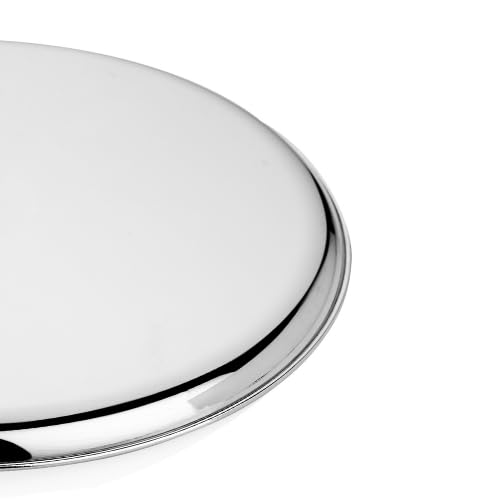 Vinod Mirror Finished Bangla Bogi Steel Dinner Plate - Pack of 6 (Dia: 26 Cm-10.4 Inch)