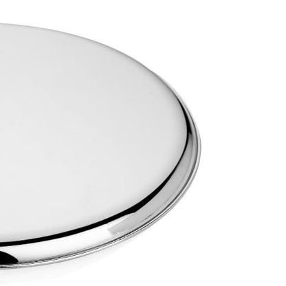 Vinod Mirror Finished Bangla Bogi Steel Quarter Dinner Plate - Pack of 6 (Dia: 18.8cm, 7.5Inch)