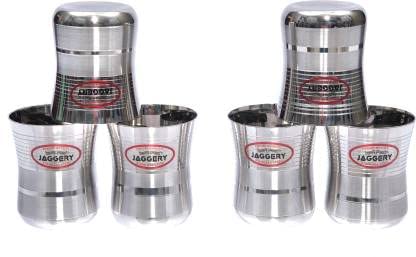 JAGGERY Small Stainless Steel Drinking Glasses Set of 6 Tumbler for Tea/Water/Juice Glass (180 ml)