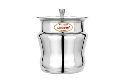 JAGGERY Stainless Steel Ghee Pot,Oil Pot, Ghee Storage Container, Pack of 2,Capcity-250ml, (Dia-8.5cm, H-6.5cm)